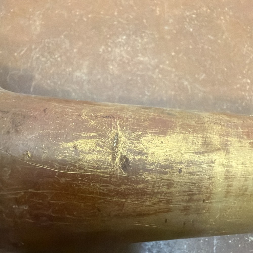 Vintage Solid Brass Fire Hose tapered Nozzle 10” with 2 “ threaded end