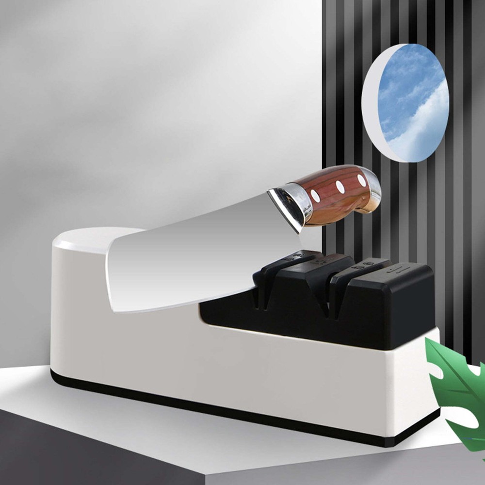 USB Electric Knife Sharpener 3 Stage Kitchen Sharpening Stone Grinder Scissors
