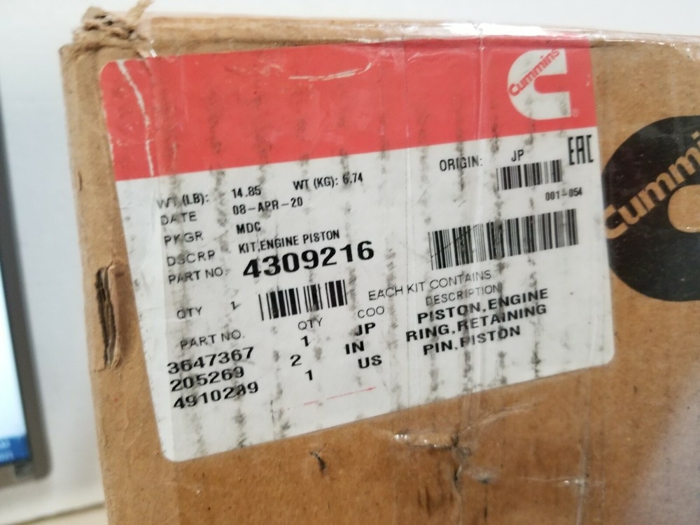 CUMMINS ENGINE PISTON 4309216