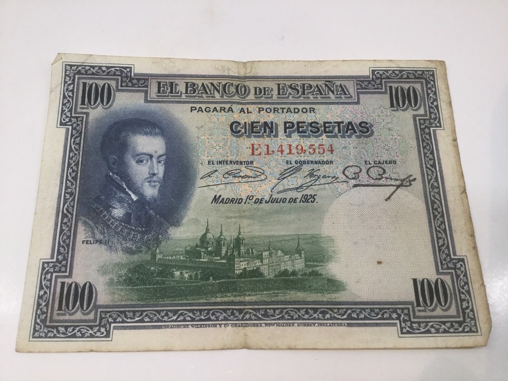 SPAIN 100 PESETAS 1925 BANK NOTE