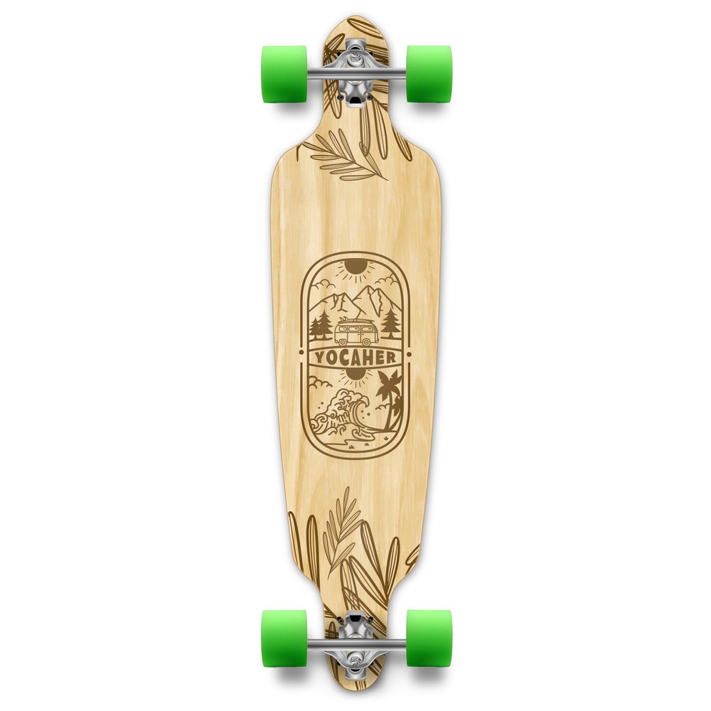YOCAHER Longboard Complete - Earth Series - Adventure Natural