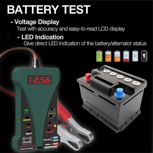 MP0514E 12V Digital Car Battery Tester Voltmeter and Charging System Analyzer