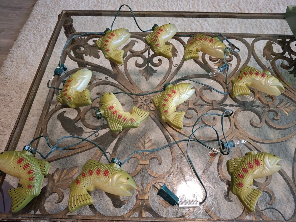 Vintage Bass Plastic String Light Covers 10pc Bundle.. Green.. Used Condition