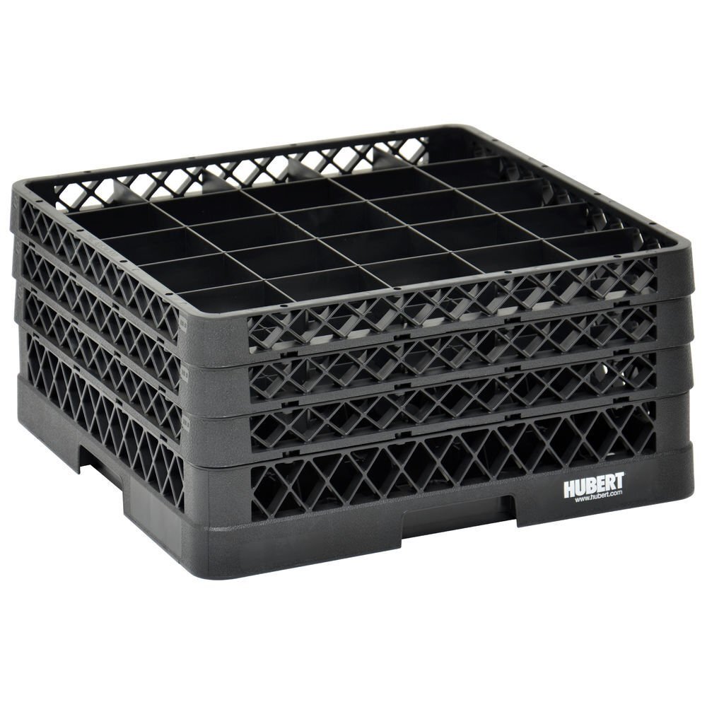 Vollrath Traex Black Plastic 25 Compartment Dishwashing Rack with Three Open