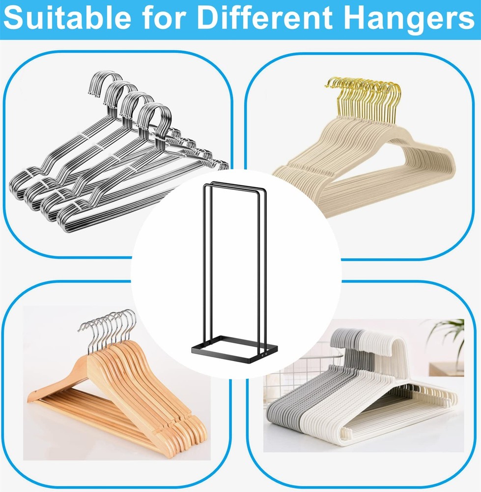Hanger Stacker 2 Pack, Clothes Holder Organizer for 2 Black