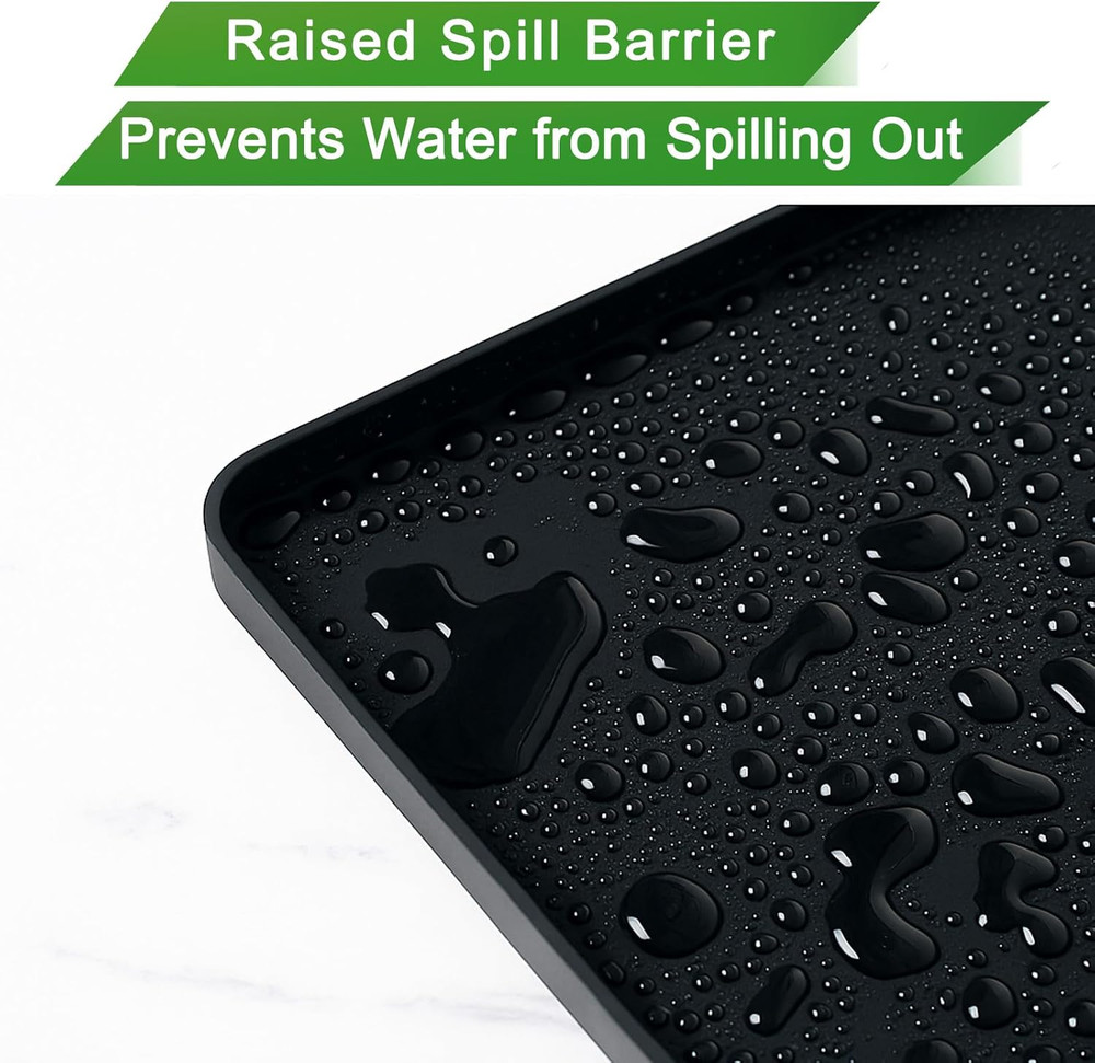 Mini Fridge Silicone Mat with Riser, 23.6"x23.6" Floor Protector