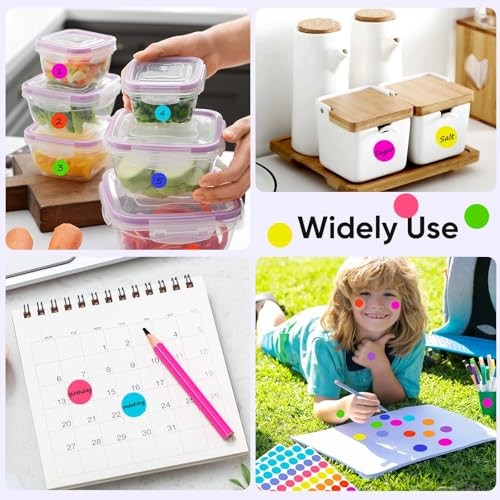 1400 PCS Color Coding Labels Circle Dot Stickers, Easy Peel Round 1400 Pcs