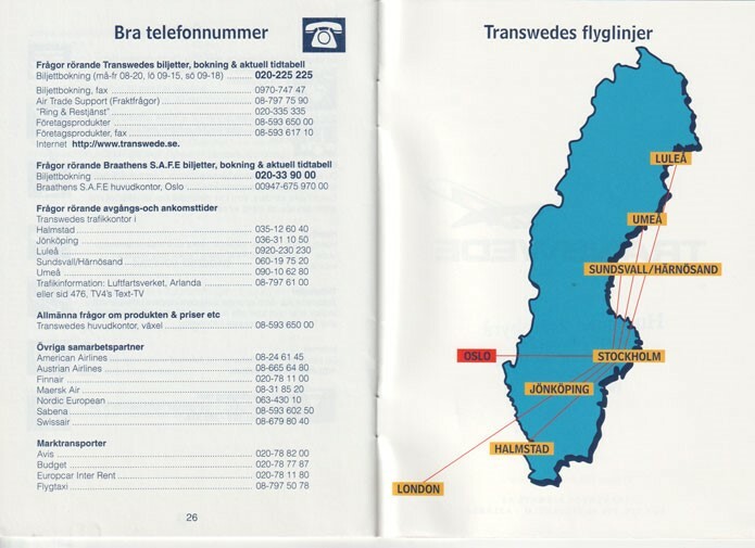 Transwede timetable 1996/10/27