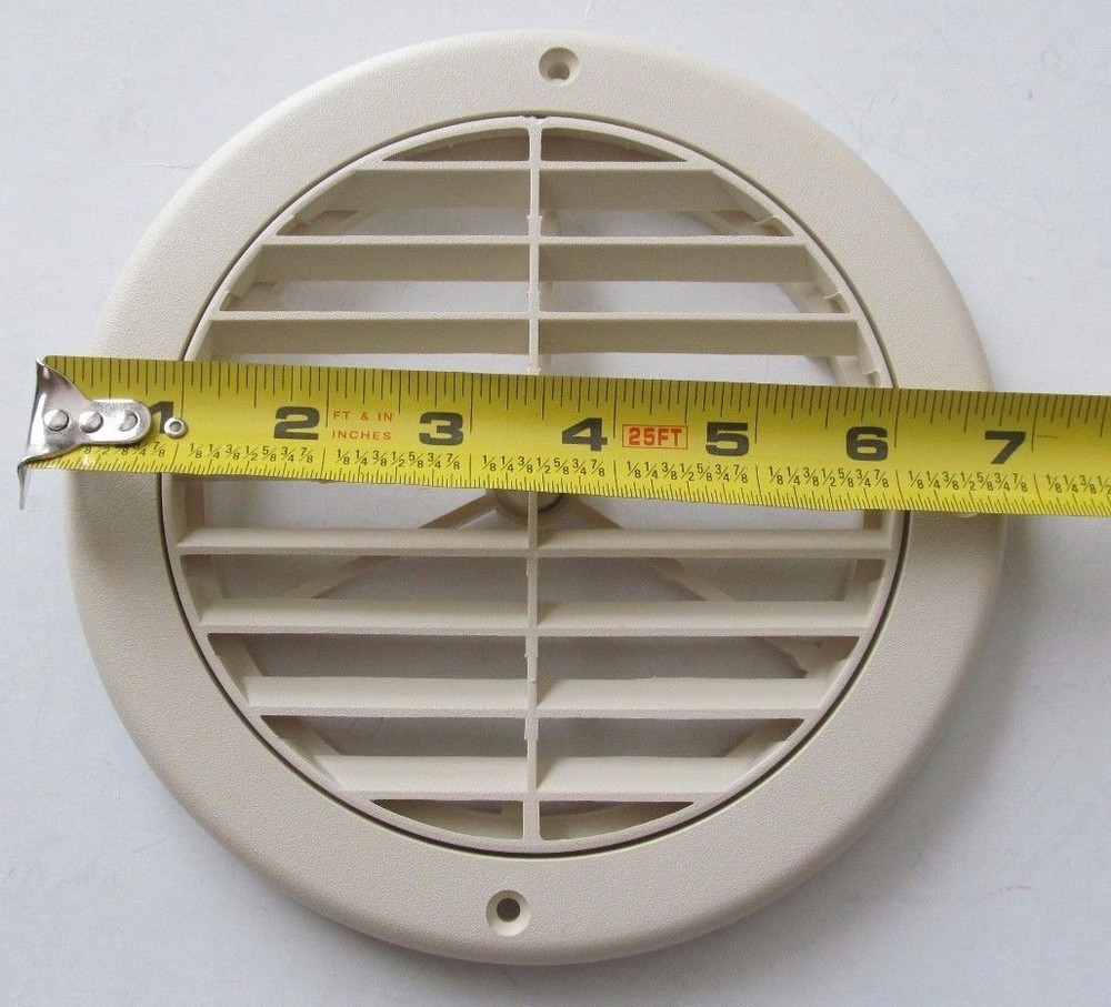 7" Round Bigport #9850 Light Beige Ceiling A/C Vent 1/4" Extension RV Motorhome