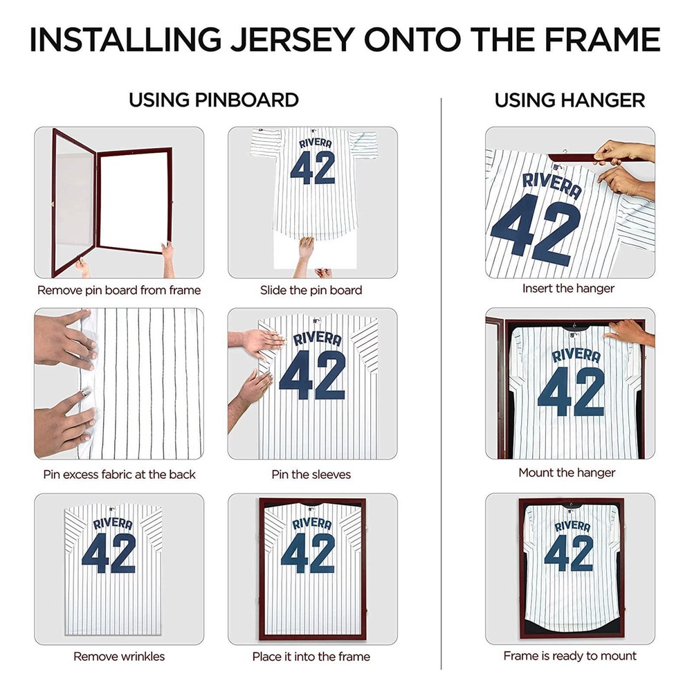 Jersey Display Frame Case Large Shadow Box Wall Mount with UV Protection Acrylic