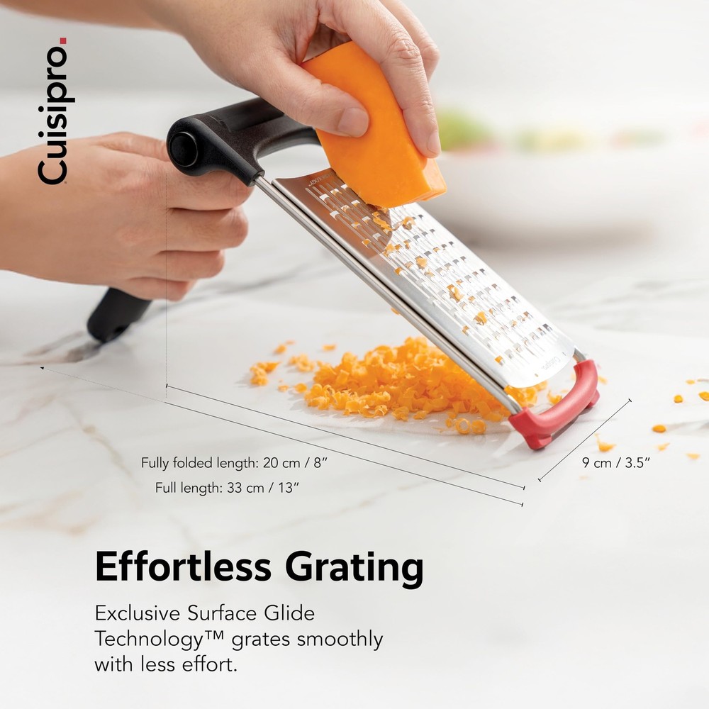 Surface Glide Technology Stainless Steel Folding Handle Grater, Coarse
