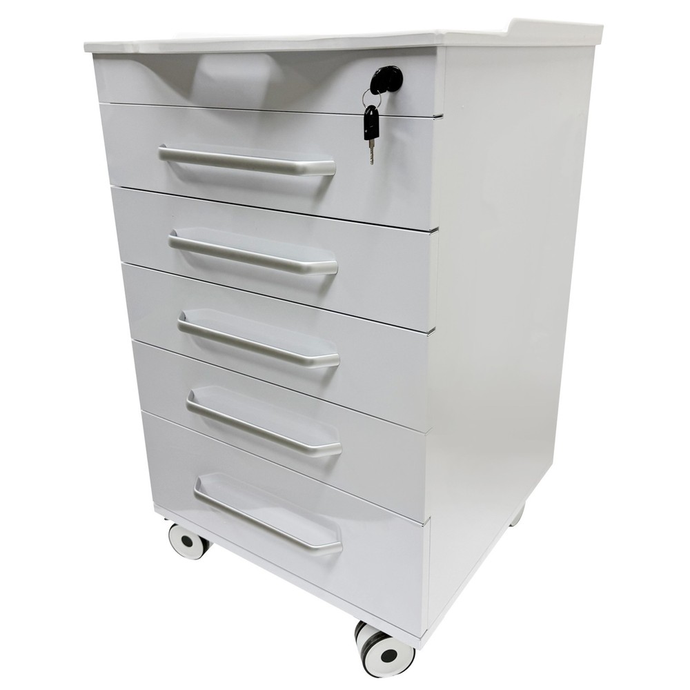 5-Layer Mobile Lab Storage Cabinet Bedside Table for Office Organization Utility