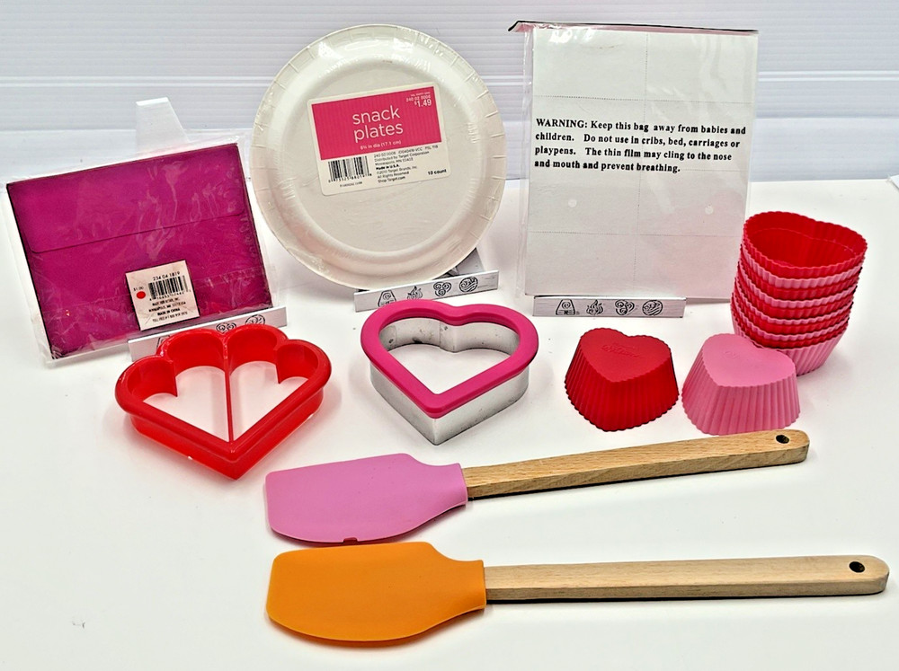 Nordic Ware Valentine's Day Cookie Cutter Set Silicone Cups
