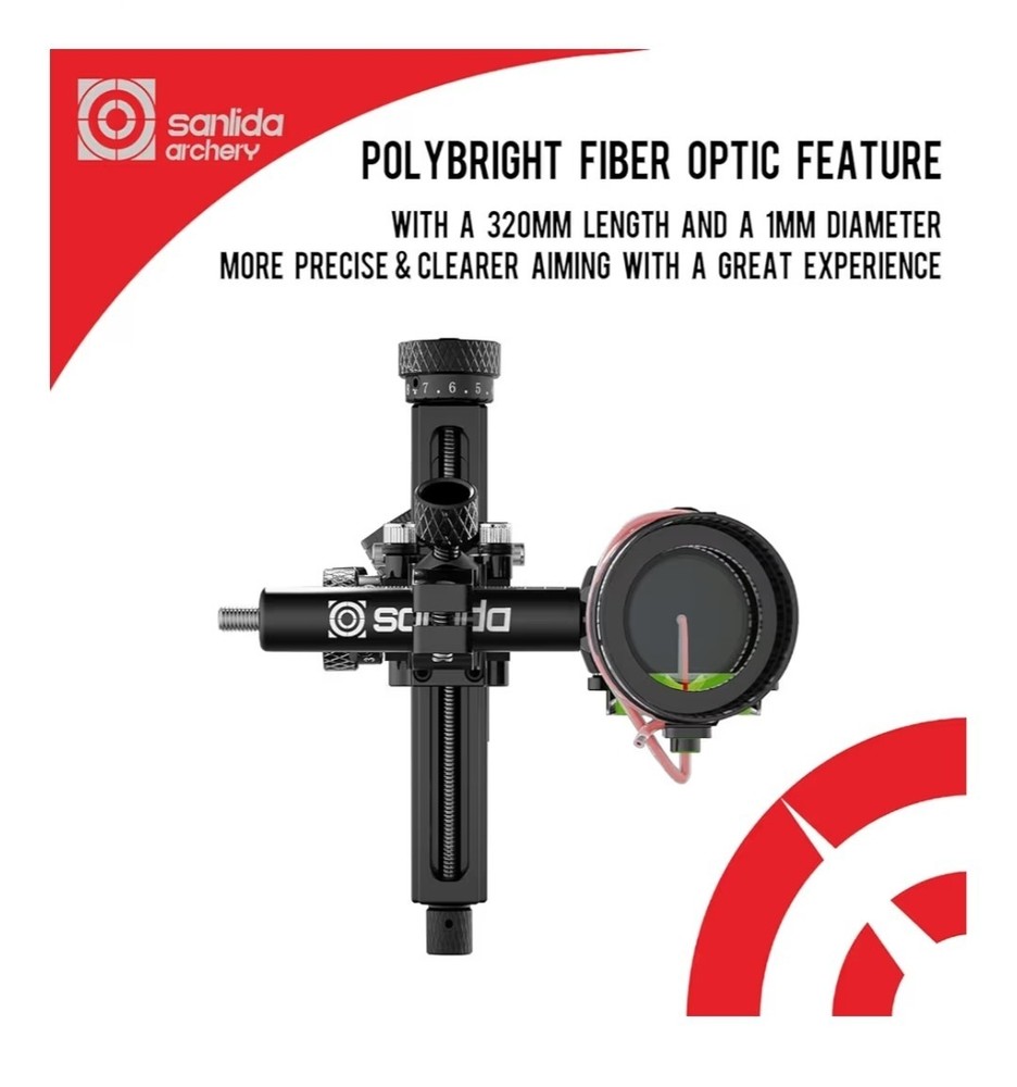 Sanlida Archery Hero10 Advanced Target Compound Bow Sight Scope with 8X