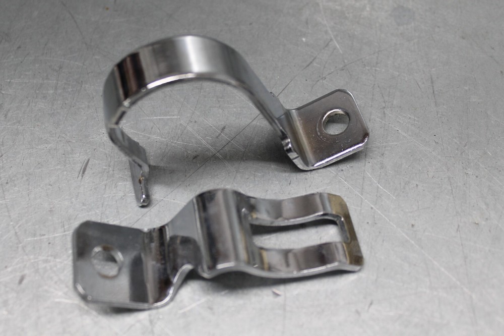 OEM Harley Davidson Locking 2 Piece Chrome Exhaust Bracket Clamp *no hardware*
