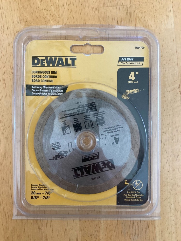DEWALT 4" HIGH PERFORMANCE CONTINUOUS RIM Blade #DW4790 Sealed