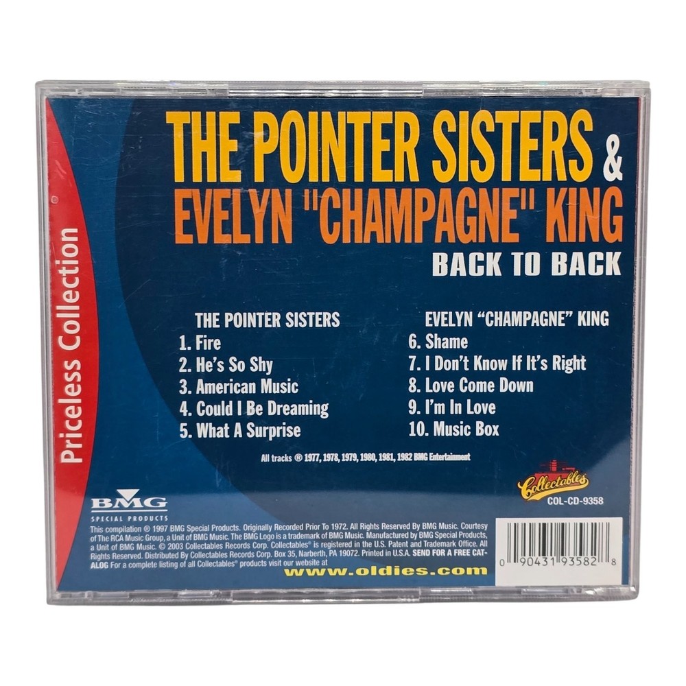 The Pointer Sisters & Evelyn King Back to Back CD Priceless Collection