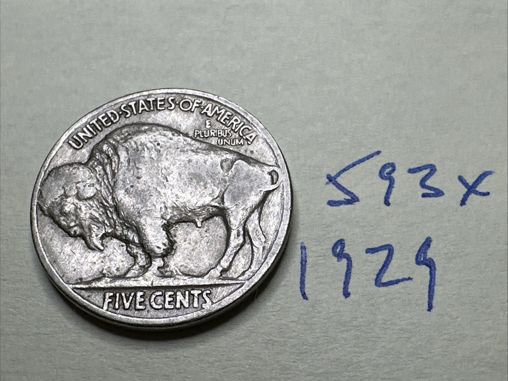 1929 5C Buffalo Nickel 593X