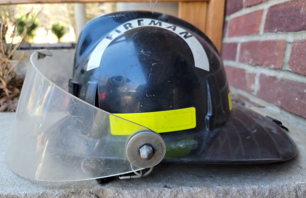 Vintage MSA fire Helmet w/ Plectron Face Shield