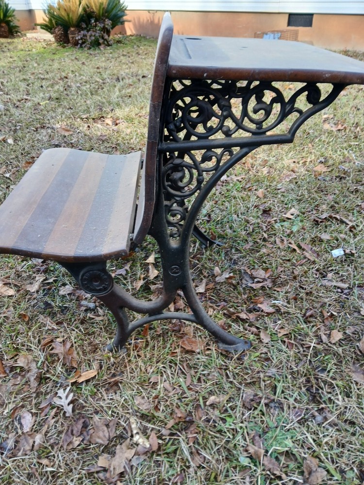 ANTIQUE 1881 Folding School Desk God Condition