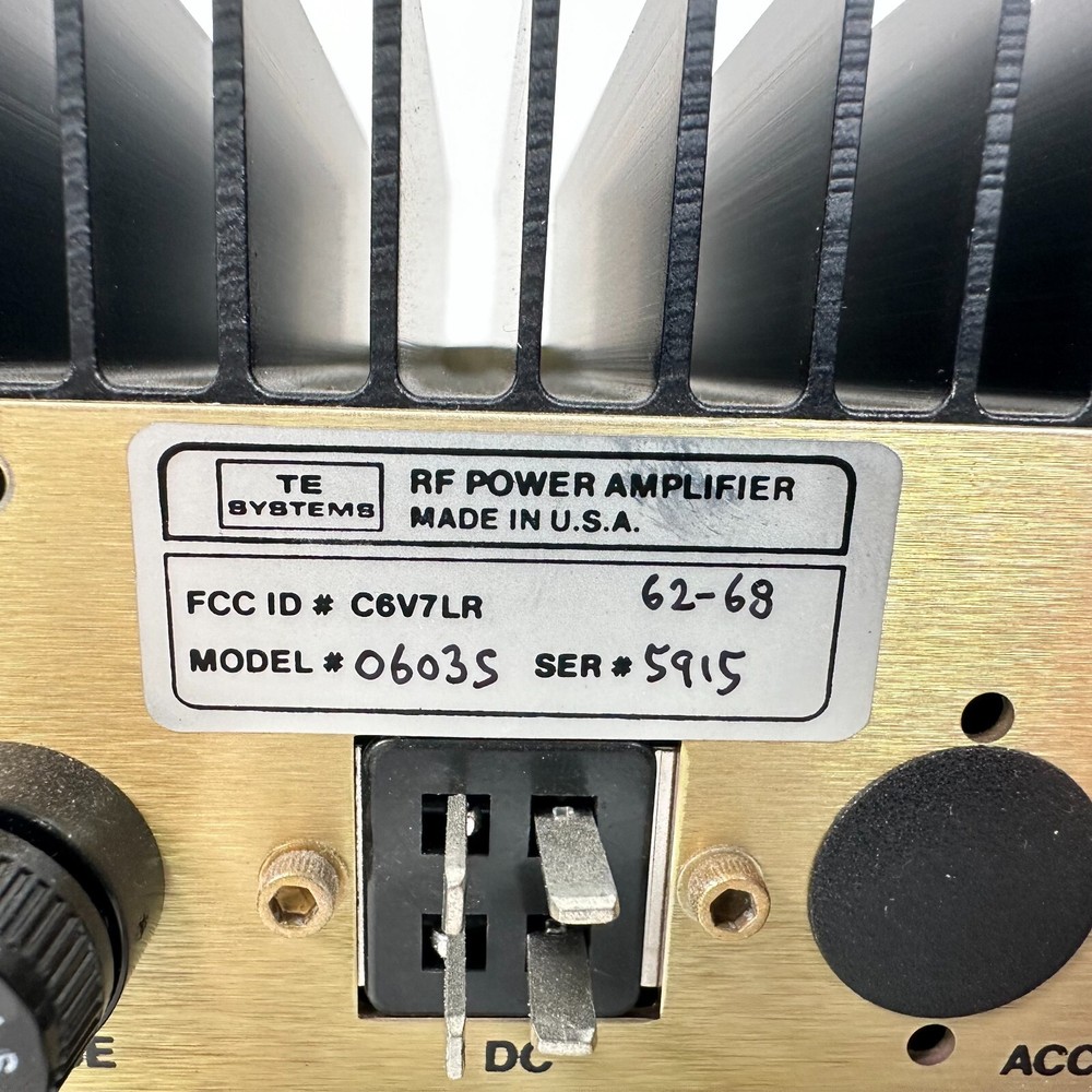 TE Systems Model 1509 RF Power Amplifier 06035