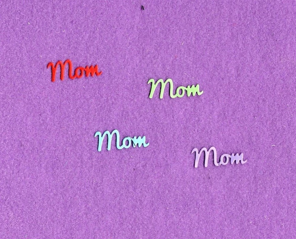 MOM # 3 word die cuts scrapbook cards