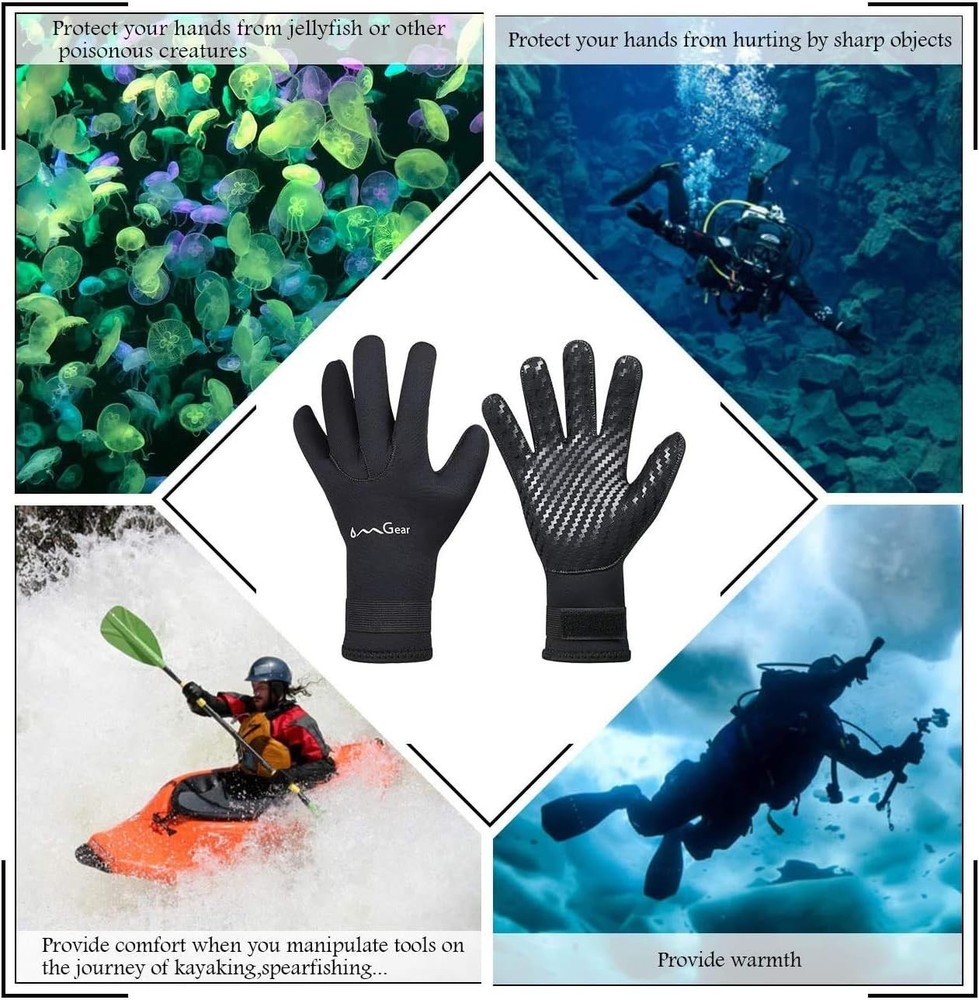 3mm Neoprene Diving Gloves with Adjustable Strap - Ultimate Thermal Protection
