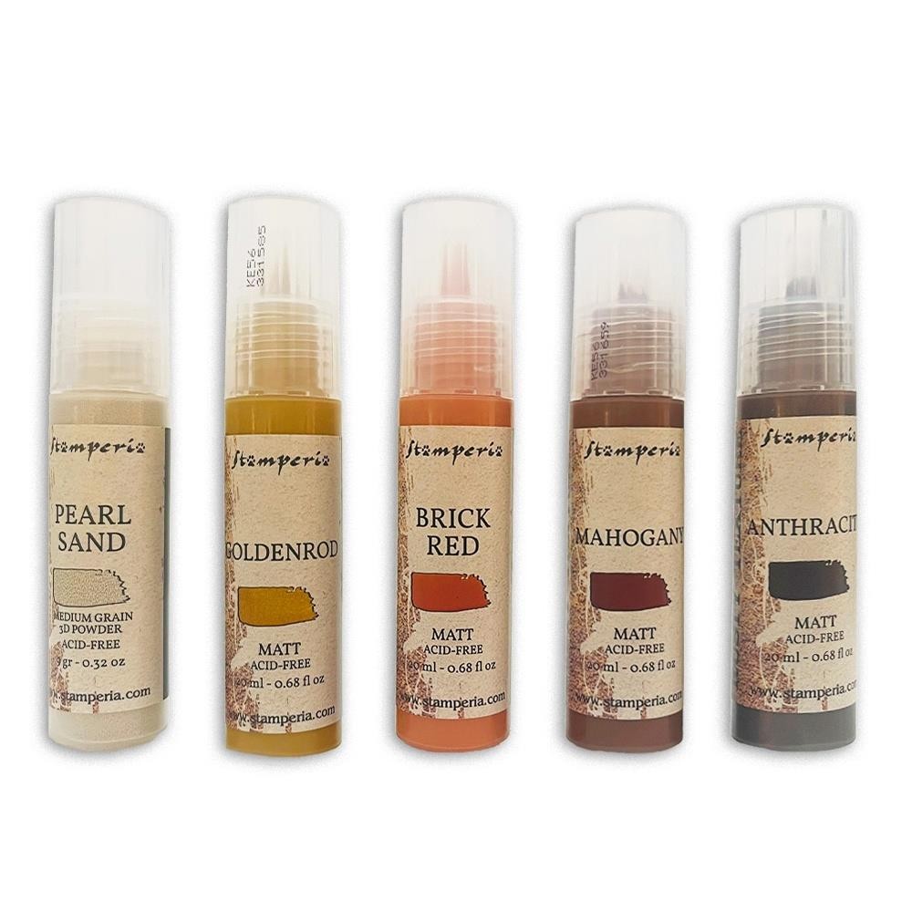 Stamperia Texture Paints 20ml 5Pc - Rusty, KE56