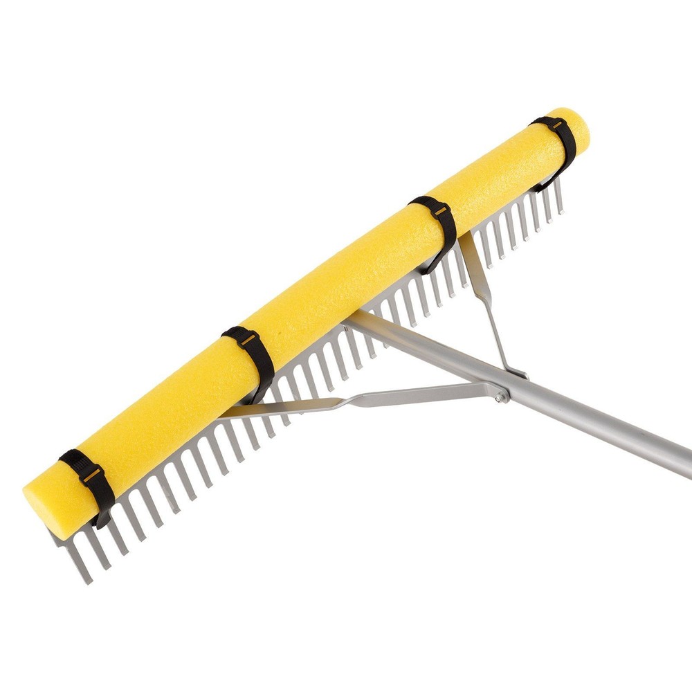 telescoping 102in aluminum rake 36in collection width secure fastener