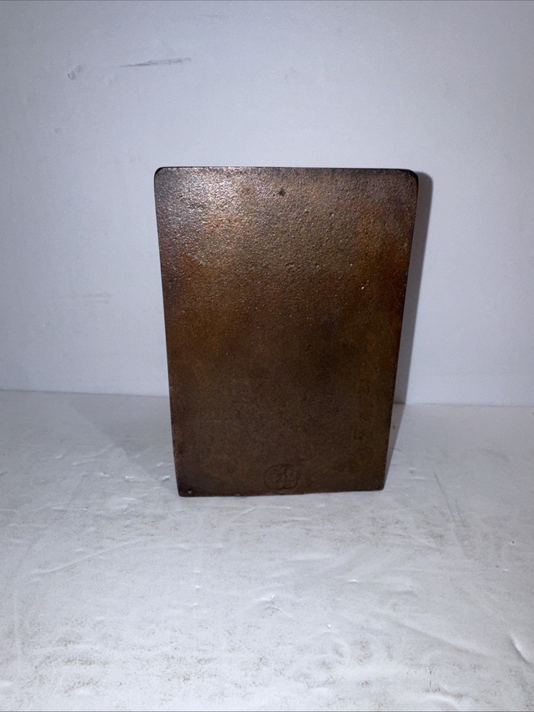 1910 Mark Twain Bookends Bronze Marked BF & MF