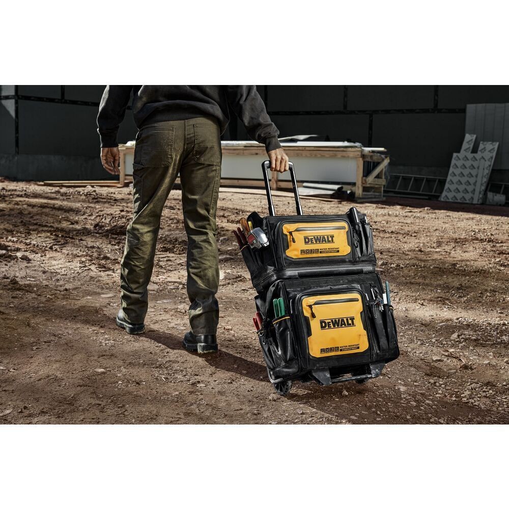 DEWALT Pro Rolling Tool Bag - 18 in, 27 Pockets, IP54, Telescoping Handle