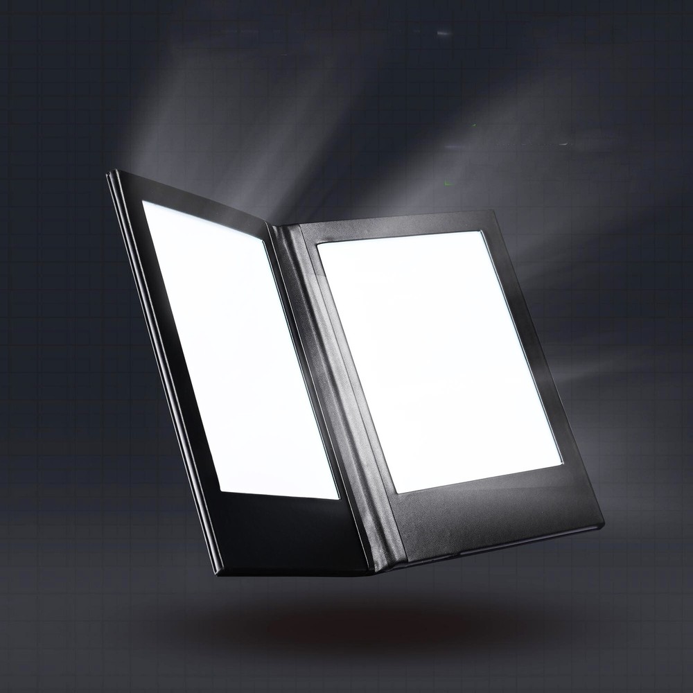 WeChef LED Backlit Menu Cover Folding Holder Double Panel Restaurant Fits 5"x7"