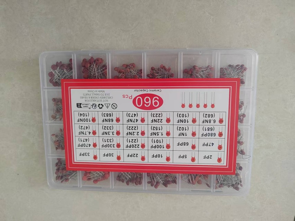 960PCS 24 Values Ceramic Capacitor Assortment Kit 2pF-100nF Components Package