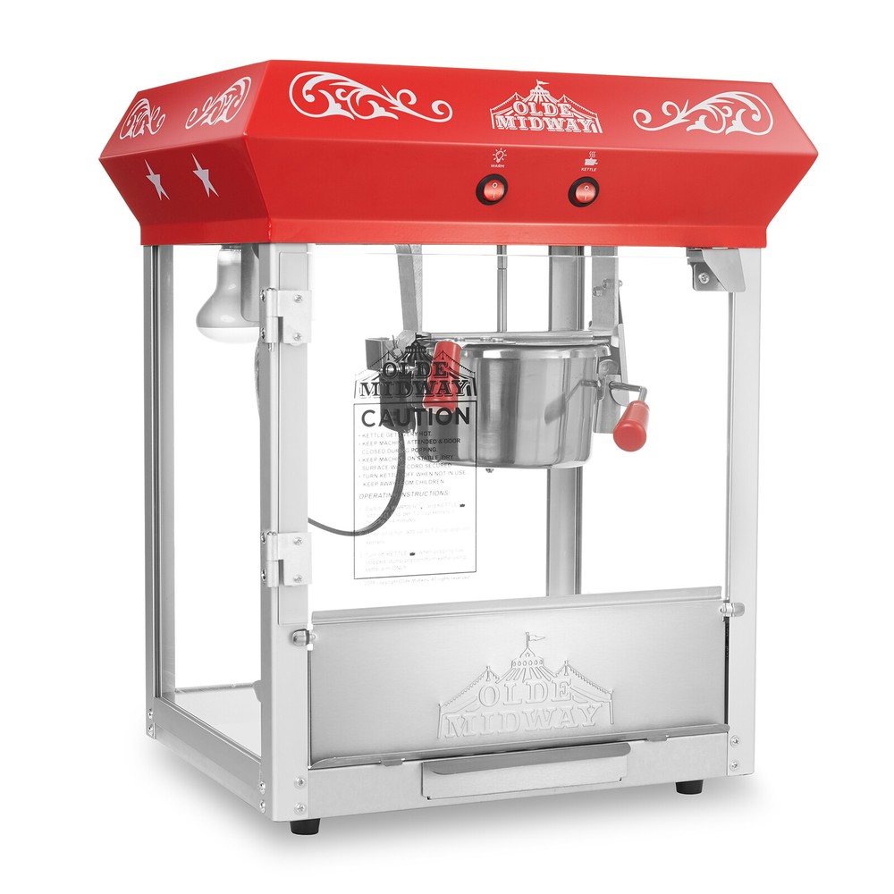 Bar Style Popcorn Machine Maker Popper with 6-Ounce Kettle