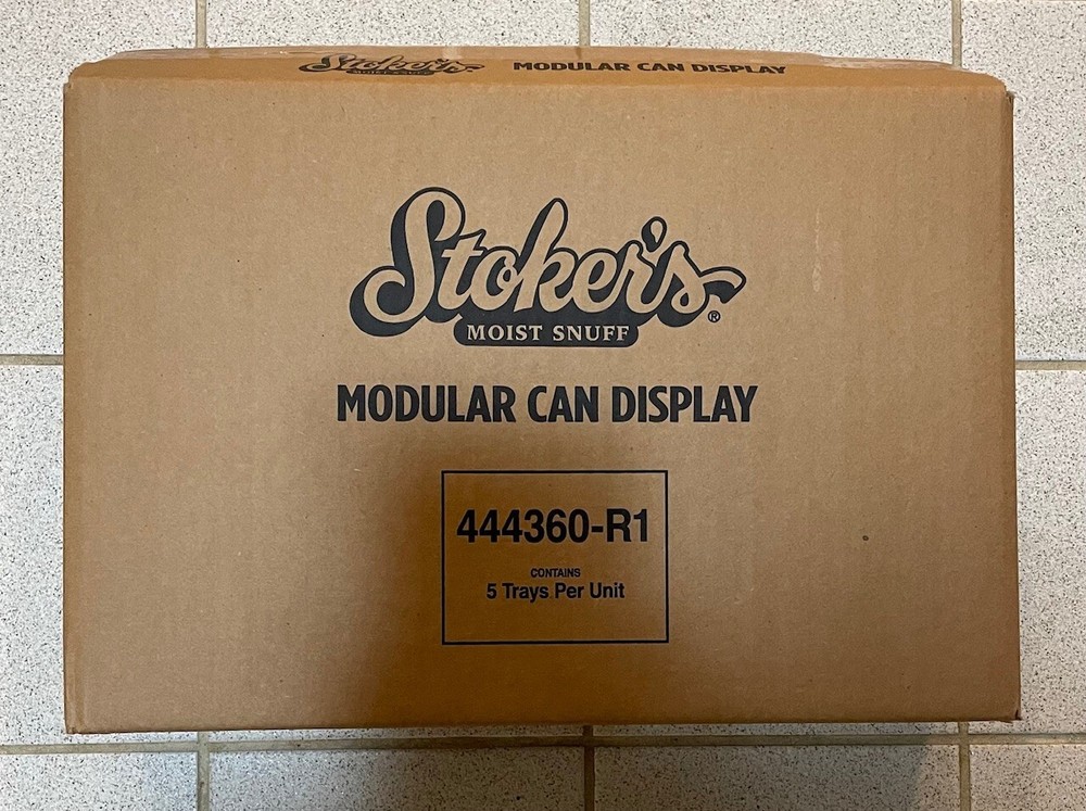 Stokers Moist Snuff Tobacco Six Can Module Display Case