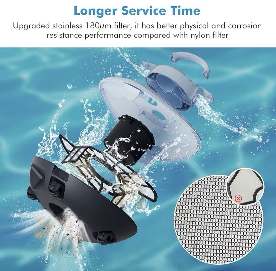 Hydrus Pool Cleaner 50FT Automatic Cordless Rechargeable Self Parking Pool Robot