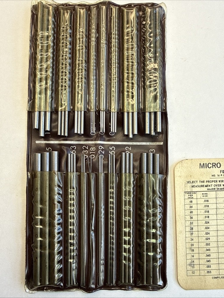 Micro Pitch Diameter Thread Measuring Wires USED