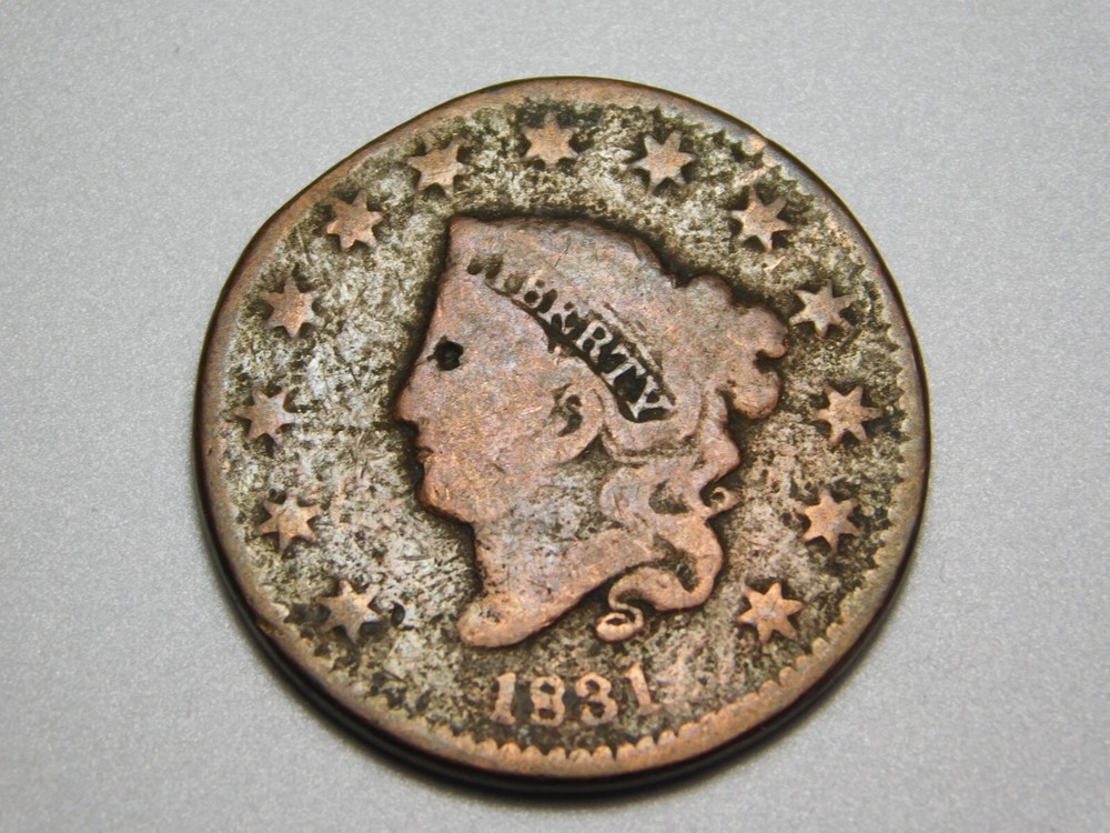 US COINS 1831 CORONET HEAD LARGE CENT