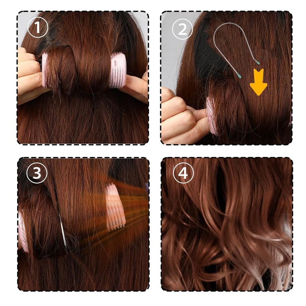 8 Pcs Hot Curler Clips Replacement Kit with Rollers Securing Pins, Fits 1.75 ...