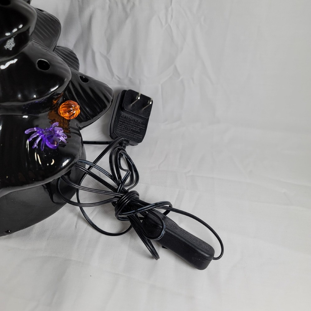 Mr. Christmas 12" Illuminated Ceramic Nostalgic Tree Black -Missing ORNAMENTS