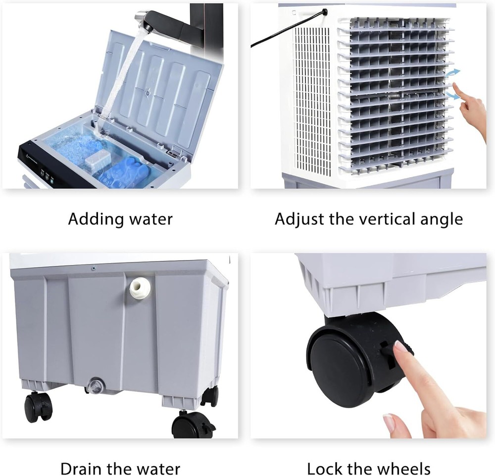 8 GallonEvaporative Air Cooler Conditioner Touch Screen & Remote Control 12-Hour