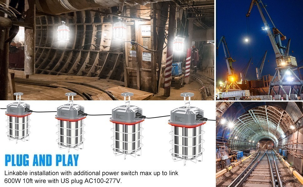 150W LED Temporary Work Light Linkable Constructions Work Shop Lighting -22500LM