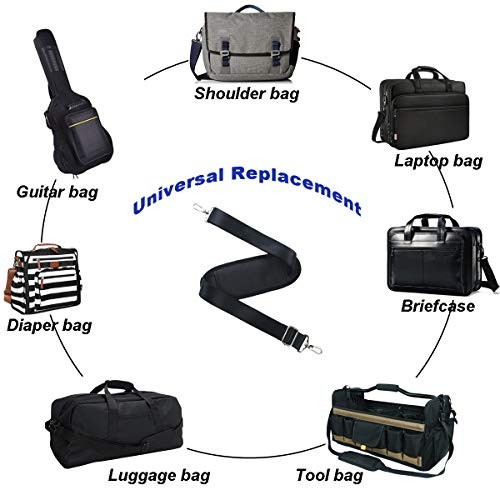 59" Briefcase Shoulder Strap Universal Replacement Adjustable Bag Straps Black