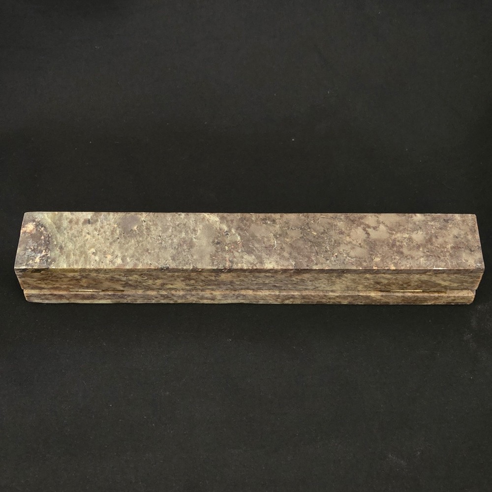 Soapstone Incense Burner Stick Holder Box Hinged Lid 10½" Long Unbranded Issues