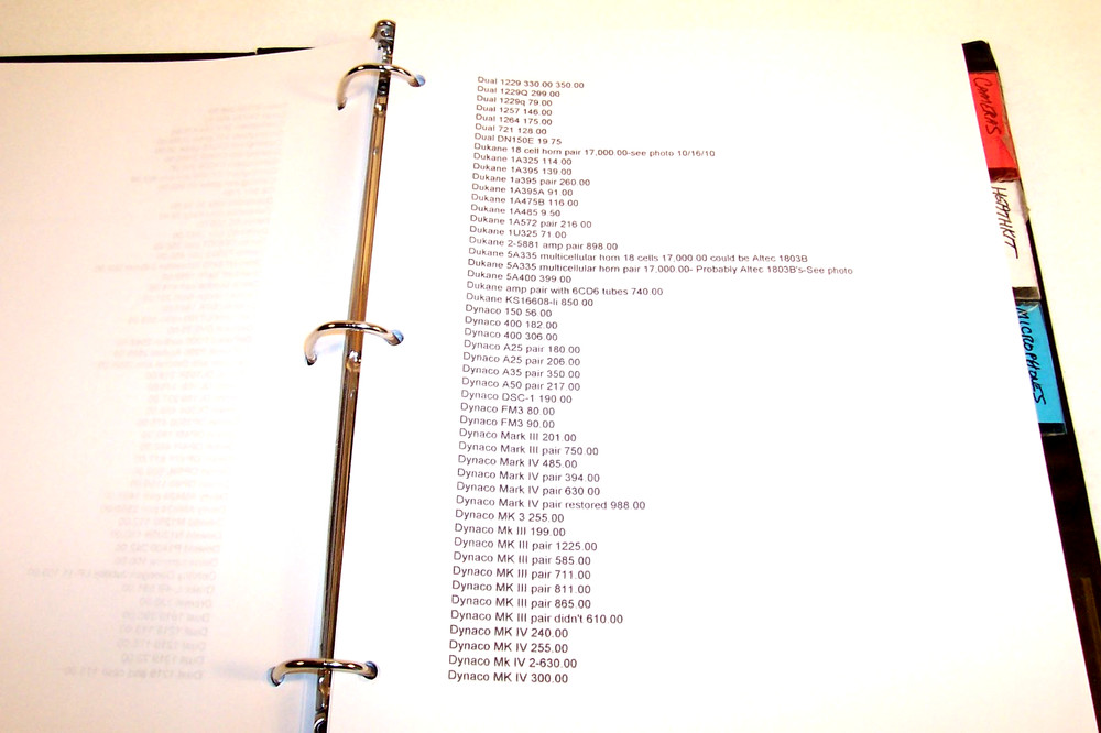 Massive ANTIQUE & HIGH END AUDIO PRICING MANUAL