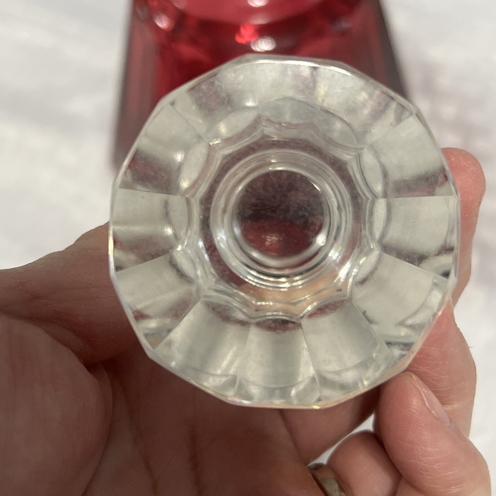 VINTAGE RUBY RED HEAVY CRYSTAL DECANTER- STUNNING!