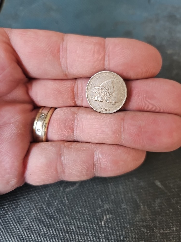 1858 Flying Eagle Cent - Rich Front & Back, XF Details