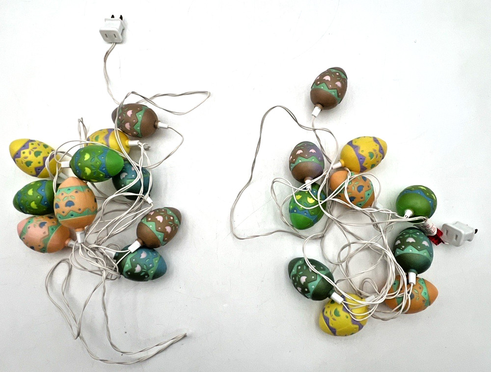 (3) EASTER STRING LIGHTS W/PLASTIC EGG, RABBIT, CARROT COVERS & EXTRAS