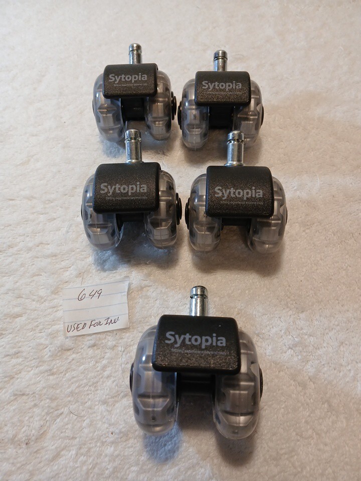 Sytopia Wheels 5 Replacement Wheels For Bussines Chairs .Nylon For Easy Rolli
