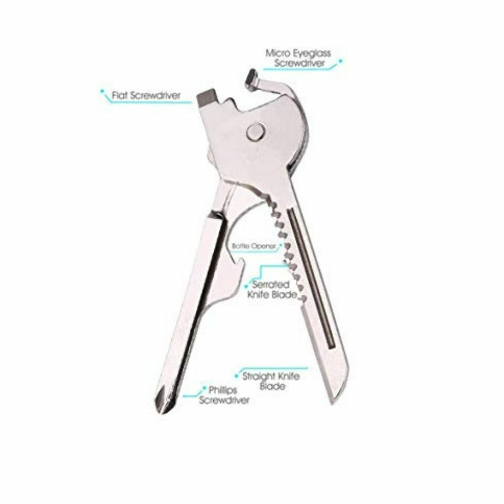 Key Multi-Tool Keychain Key Shaped 6-in-1 Tool